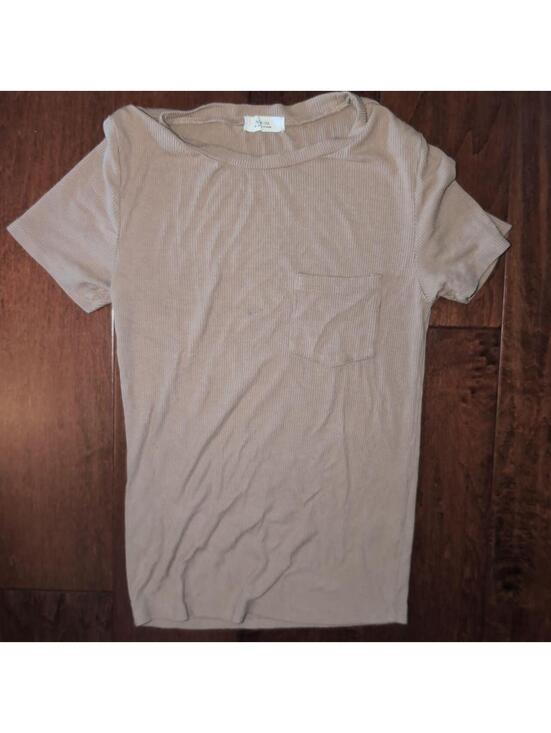 Active USA Tops - Active USA Women's Tan and Brown Shirt